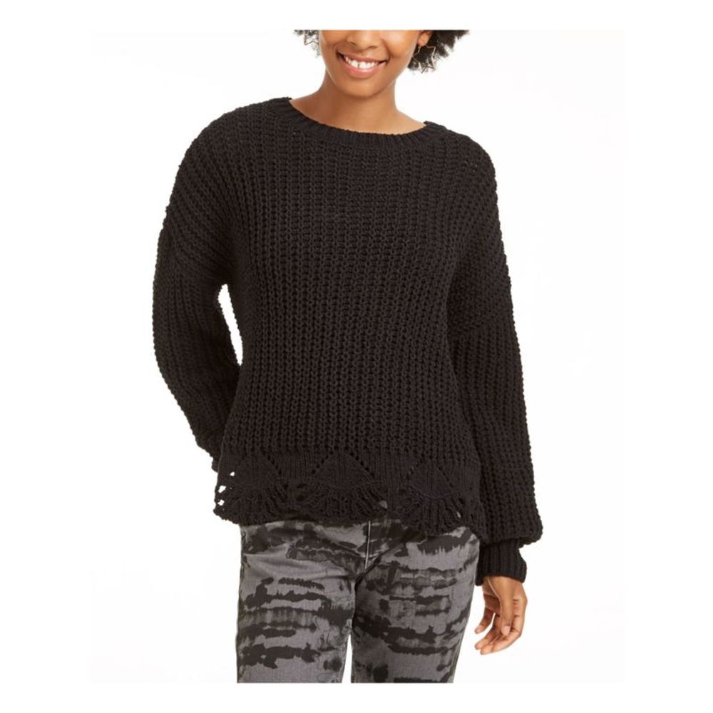 wynter Womens Black Jewel Neck Sweater S